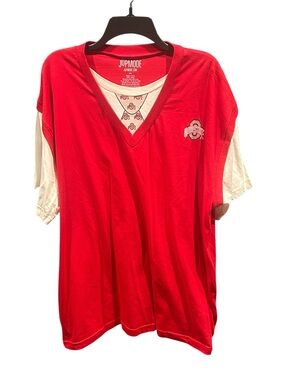 Ohio State Buckeyes Faux Sweater Vest T Shirt Jupmode Jim Tressel Red 2XL XXL